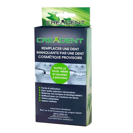 CREADENT -Kit pour remplacer vous même une dent manquante-Dent cosmétique-Fausse dent provisoire pour retrouver le sourire