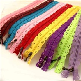 Yeqin (TM) Lot de 20 fermetures éclair en dentelle - Couleurs aléatoires - 30 cm - Finition en nylon - Pour confection de robes