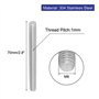 sourcing map Tige Filetée M6x70mm Acier Inoxydable 304 tige filetée mâle ton argent 10pcs