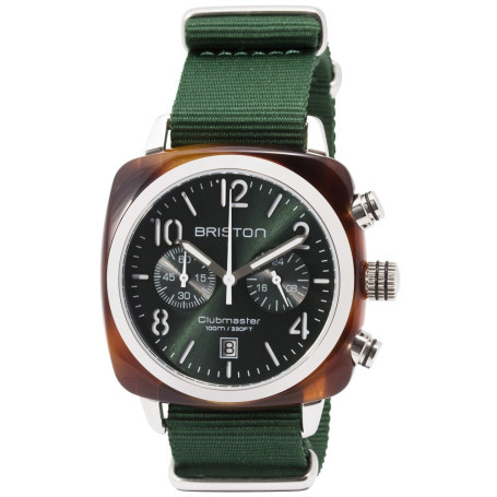 BRISTON Clubmaster Classic Acetate-Chronographe Vert Anglais