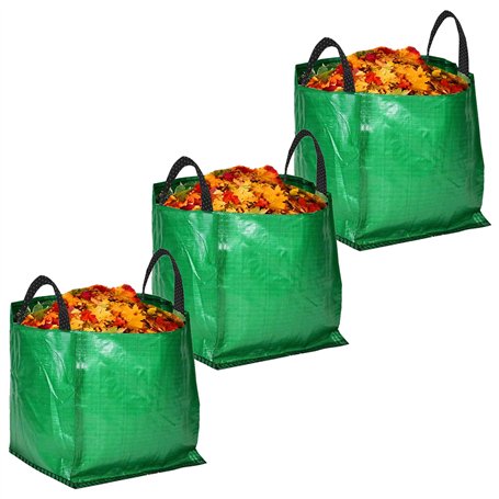 Spares2go Lot de 3 sacs à déchets de jardin 120 l