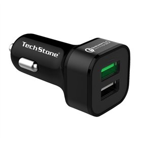 TechStone Chargeur de Voiture Quick Charge 3.0 Double Port USB Adaptateur Portable 36W pour téléphone XS/Max/XR/X/8/7/6/Plus
