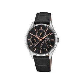 Montre FESTINA pour Homme F16974/4 Special Prices Boîtier en Acier Inoxydable Gris Bracelet en Cuir Noir