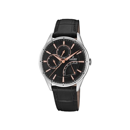 Montre FESTINA pour Homme F16974/4 Special Prices Boîtier en Acier Inoxydable Gris Bracelet en Cuir Noir