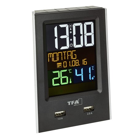 TFA Dostmann Réveil Chargeur Charge-IT