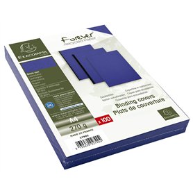 Exacompta - Réf. 2790C - Paquet de 100 plats en carte rigide recyclée grain cuir 270g/m2 pour couvertures Forever - format à cla