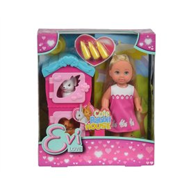 Simba - 105733065 - Ensemble de Poupée - Evi Love - Maison de Lapin Multicolore