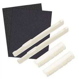 Ensemble de Sillets de Tête et Chevalet en os Véritable est Compatible pour Guitare Acoustique 72/43 mm, Pack de 2 Ensemble de Sillets de Tête et Chevalet en os Véritable est Compatible pour Guitare Acoustique 72/43 mm