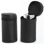 TRIXES Ensemble de 4 Petits Verres de Voyage Compacts en Acier Inoxydable avec Pochette en Simili Cuir