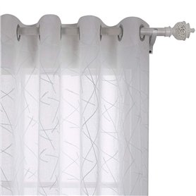 Deconovo Rideau à œillets Transparent en Tissu Blanc 245 x 140 cm