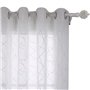 Deconovo Rideau à œillets Transparent en Tissu Blanc 245 x 140 cm