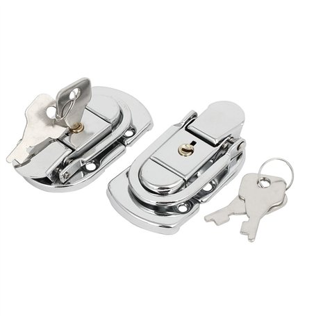 sourcingmap Valise Valise Metal Loquet à bascule de verrouillage de 65mm Longueur Hasp 2pcs avec 2 clés