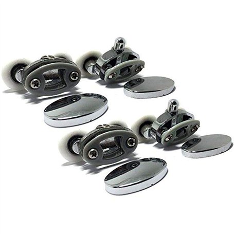 Lot de 4 roulements de porte de douche en alliage métallique 23 mm