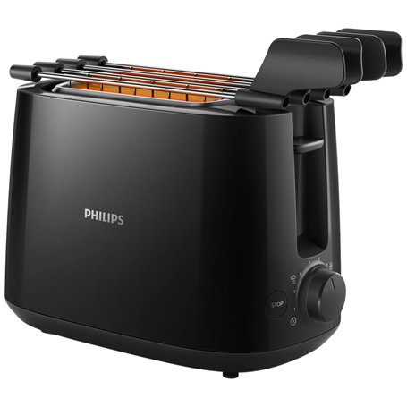 Philips Daily Collection HD2583/90 Grille-Pain - Grilles-Pain (Noir)