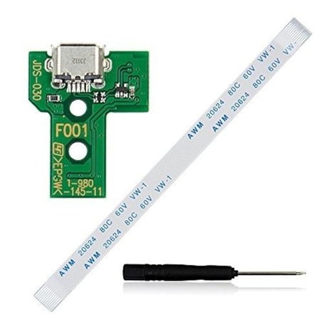 Remplacement USB Chargeur Port Socket Board JDS-030 + 12 Pin Câble Flex Tournevis pour PS4 Controller