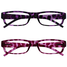 La Société Lunettes De Lecture Pourpre & Rose Écaille Léger Lecteurs Valeur Pack 2 Hommes Femmes RR32-54 +2