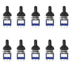 WMYCONGCONG Lot de10 interrupteurs à bascule SPDT AC 125 V 6 A On/Off/On 3 positions 3 broches avec capuchon