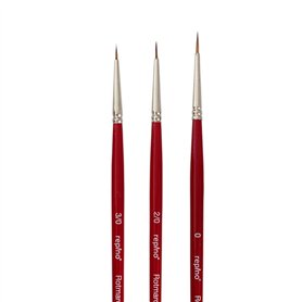 Rotmarder Lot de 3 pinceaux de peinture à l'huile en acrylique pour aquarelle Taille 3/0, 2/0, 0 Rotmarder Lot de 3 pinceaux de peinture à l'huile en acrylique pour aquarelle Taille 3/0