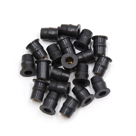 sourcingmap 20pcs Caoutchouc noir pare brise pare brise moto écrous bien écran