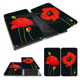 WENKO Plaque de Recouvrement Universelle Mod. Coquelicot, réglable en hauteur pour tout type de cuisinière, planche à découper e WENKO Plaque de Recouvrement Universelle Mod. Coquelicot