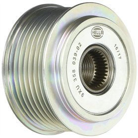 HELLA 9XU 358 039-021 Poulie roue libre, alternateur - Filetage: M17x1,5 - Nombre de gorges: 7 - avec cache HELLA 9XU 358 039-021 Poulie roue libre
