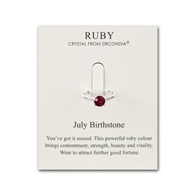 Philip Jones Bague de Naissance réglable de Juillet (Rubis) créée avec des Cristaux de Zircondia®