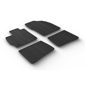 Set tapis de caoutchouc compatible avec Toyota Prius III 2012-2016 (T profil 4-pièces + clips de montage)