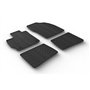 Set tapis de caoutchouc compatible avec Toyota Prius III 2012-2016 (T profil 4-pièces + clips de montage)