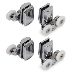 Alliage Twin pour porte de douche Rouleaux coureurs de – Lot de 4 – supérieur et inférieur (2top + 2bottom) (23MM)