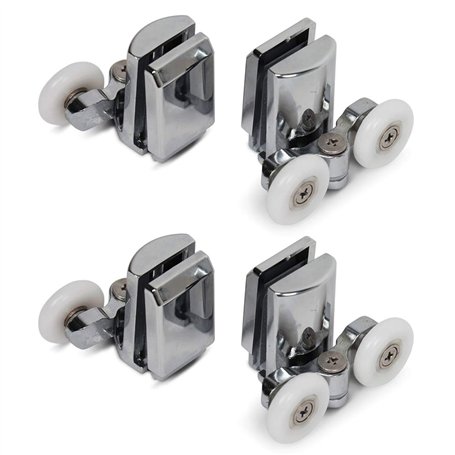 Alliage Twin pour porte de douche Rouleaux coureurs de – Lot de 4 – supérieur et inférieur (2top + 2bottom) (23MM)