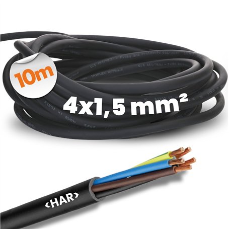 10 mètres Lapp 16001233 Câble en caoutchouc H07RN-F 4x1