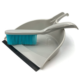 Ensemble Pelle et Brosse en Caoutchouc Pour Enlever les Poils d'Animaux | 22 cm de Large | Brosse à Poils Doux Pour Tapis | Idéa