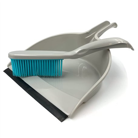 Ensemble Pelle et Brosse en Caoutchouc Pour Enlever les Poils d'Animaux | 22 cm de Large | Brosse à Poils Doux Pour Tapis | Idéa