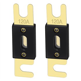 Heschen ANL Fuse ANL-120 Lot de 2 fusibles 120 A pour système audio de voiture Doré et noir