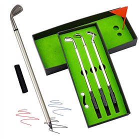 Crestgolf - Lot de Trois stylos à Bille en Forme de Club de Golf