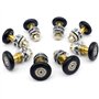 Lot de 8 roulettes partielles pour porte de douche - 25 mm de diamètre