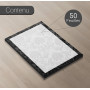 Set de papier à lettres ornements I 50 feuilles papier à motif en DIN A4 I noir blanc I cadre I élégant pour mariage anniversair