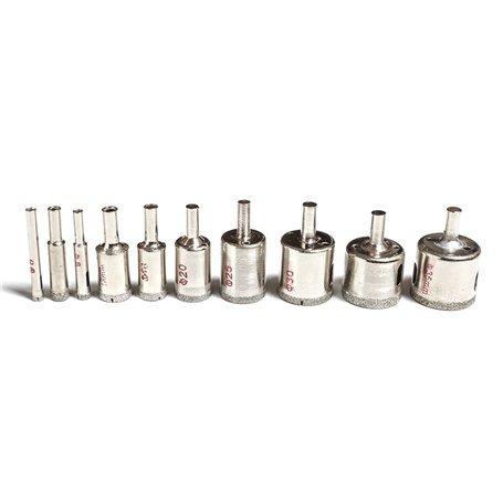Lot de 10 Foret Forage Trou Scie Trépan pour Céramique Verre Carrelage Grés 6mm-35mm
