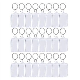 Sumind (50 Pièces Porte-Clés pour Insérer Photo Acrylique Porte-Clés Vierges Porte-Clés Vide Porte-Clés Cadre Claire Taille de l