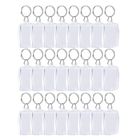 Sumind (50 Pièces Porte-Clés pour Insérer Photo Acrylique Porte-Clés Vierges Porte-Clés Vide Porte-Clés Cadre Claire Taille de l