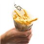 Kerafactum Lot de 20 Cornet frite Cornet Papier étanches à la graisse Papier Frites pour frite fish et chips Cornet de Frites mo