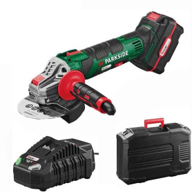 Meuleuse d'angle de batterie PWSA 20-Li B2 avec batterie et chargeur dans le cas de l'équipe série X 20V