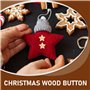 100pièces Lot De Boutons Bois Naturel Pour Noël Embellissements Artisanaux Pour Scrapbooking Et Décoration Créative