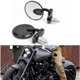 Bonnoeuvre Aikrituire Paire de Rétroviseurs 7/8" 22mm Guidon Latéraux Miroirs pour Sport Moto Scooter