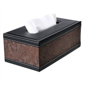 SUMNACON Distributeur/Boîte à Mouchoir Rectangulaire en PU Cuir boîte de papier organisateur pour la Famille