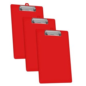 Acrimet Lot de 3 Porte-blocs Format Lettre A4 (34 x 24 cm) avec Pince à Profil Bas et Règles Latérales