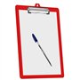 Acrimet Lot de 3 Porte-blocs Format Lettre A4 (34 x 24 cm) avec Pince à Profil Bas et Règles Latérales, Plastique Résistant pour