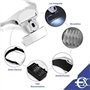 Locisne LED illuminée mains libres lunette la tête de visière,(1.0X-3.5X)5 lentilles remplaçables Réparation des lunettes de lec