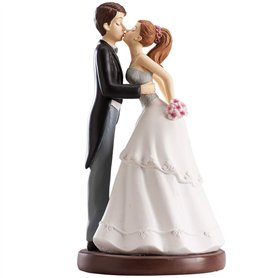 Dekora- Figurine Gateau Mariage Couple Marié s'Embrassant