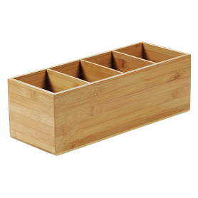Kesper 70850 - Range-couverts avec 4 compartiments - En bambou certifié FSC